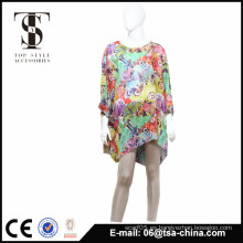 Nuevas mujeres retro Boho kimono floral franja de impresión abierta frontal blusa blusa cárdigan blusa